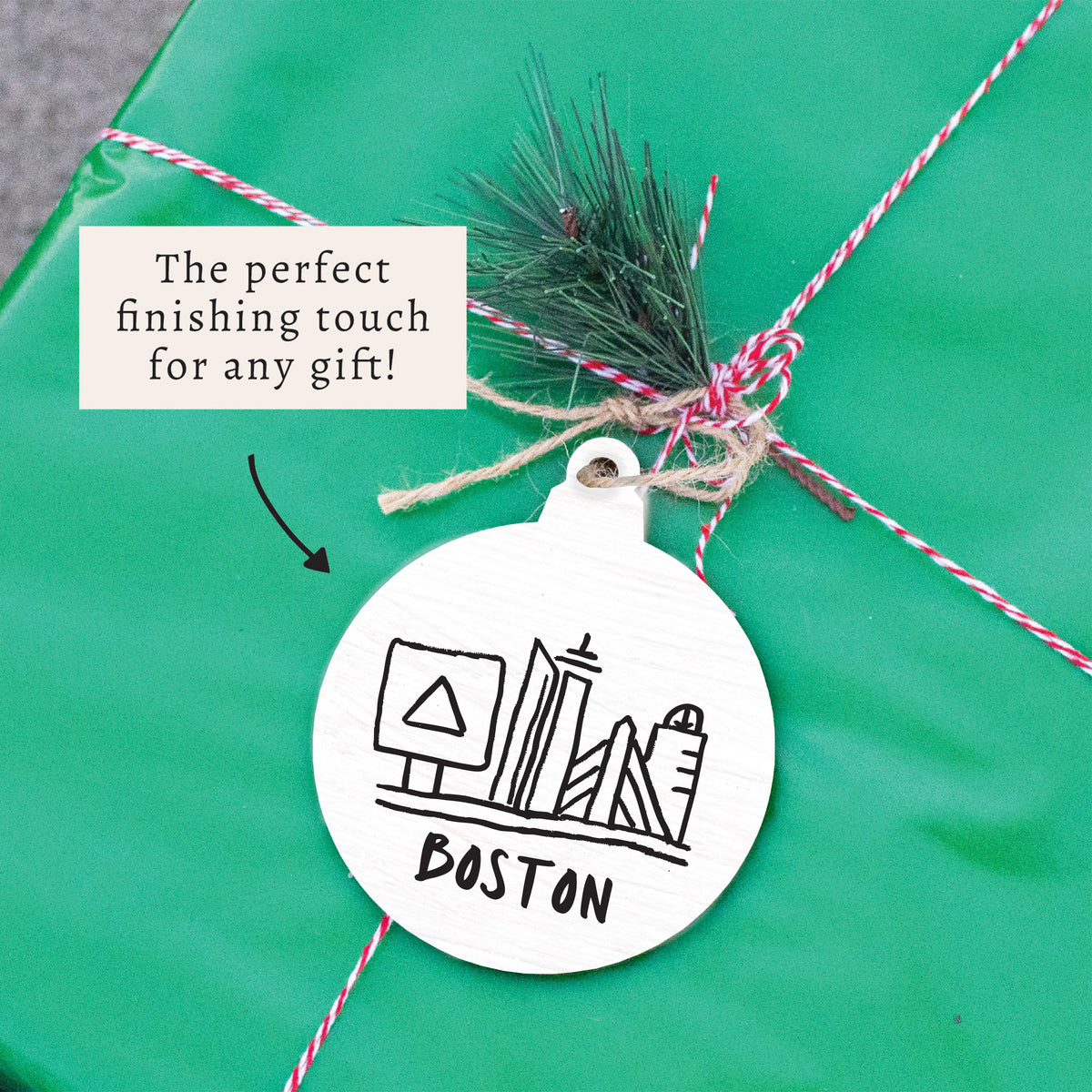 Boston City Outline Ornament