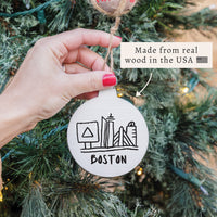 Boston City Outline Ornament