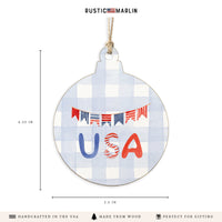 USA Gingham Ornament