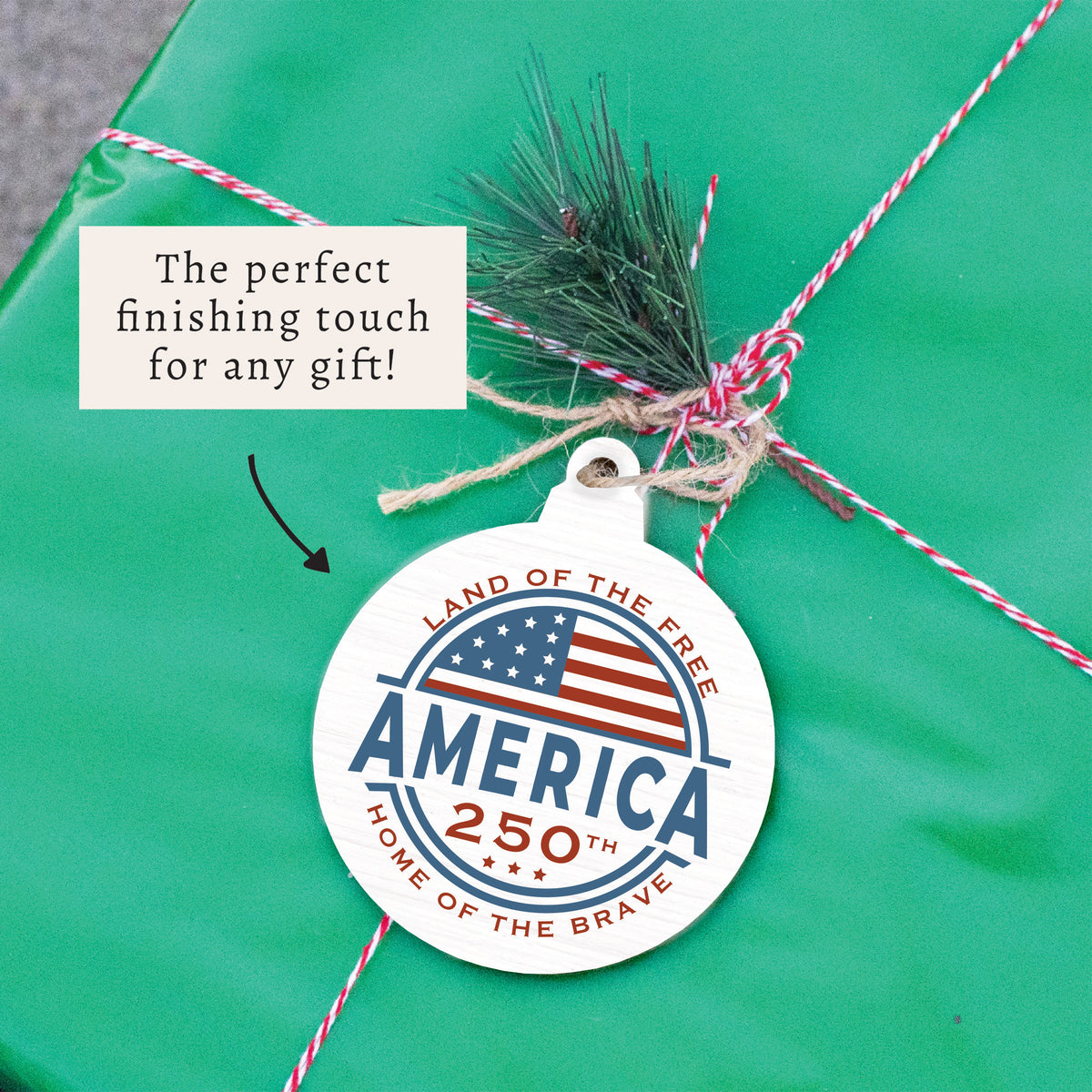 America 250 Land of The Free Ornament