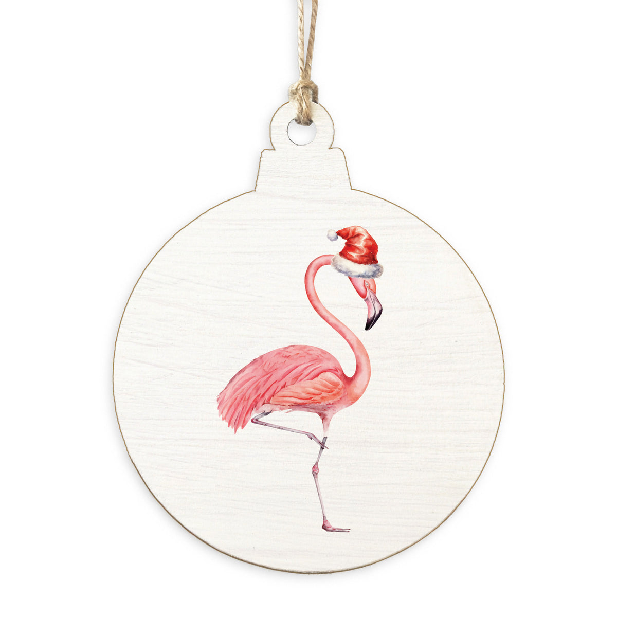 Santa Flamingo Ornament