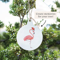 Santa Flamingo Ornament