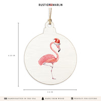 Santa Flamingo Ornament