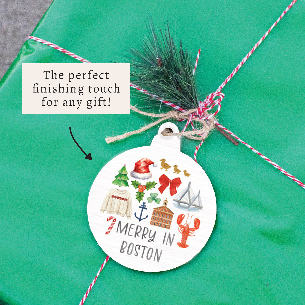 Merry In Boston Icons Ornament