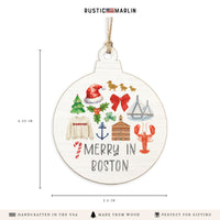 Merry In Boston Icons Ornament