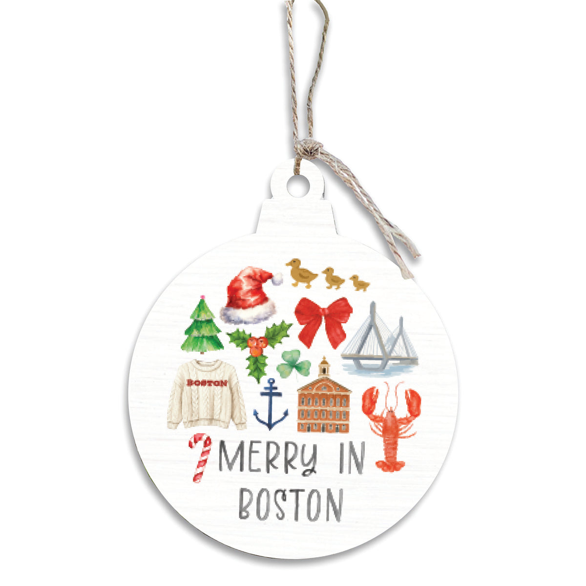 Merry In Boston Icons Ornament