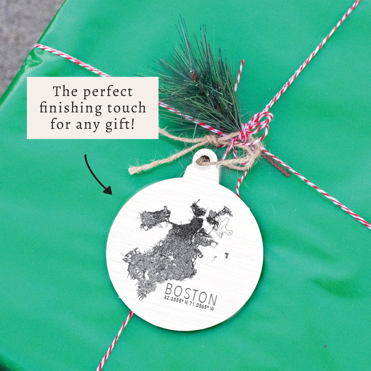 Boston Map Scale Ornament
