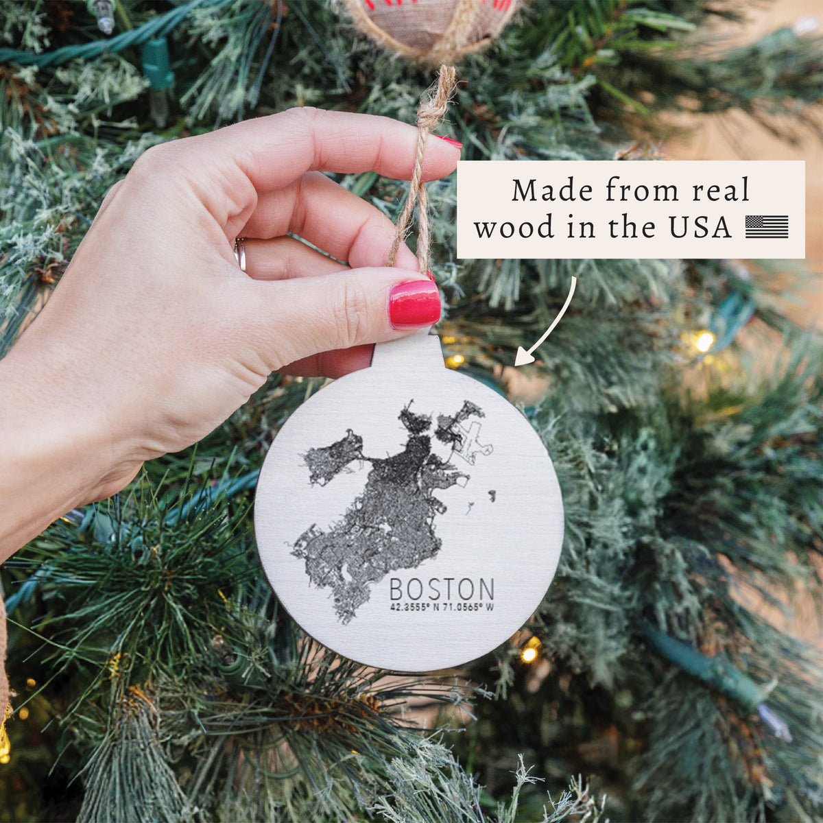 Boston Map Scale Ornament