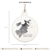 Boston Map Scale Ornament