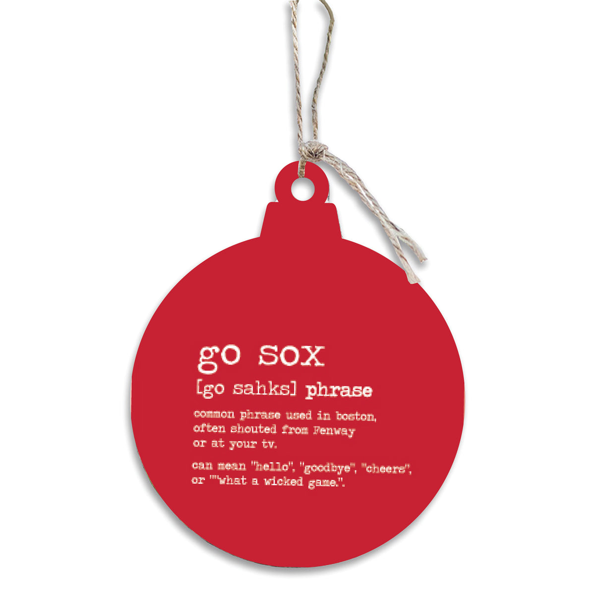 Go Sox Boston Phrase Ornament