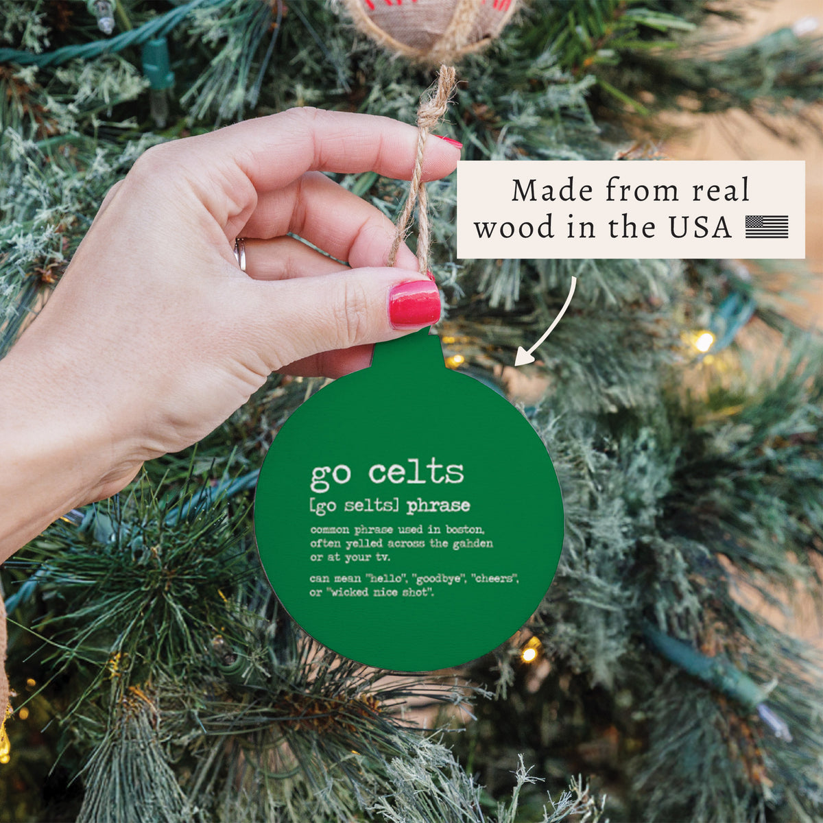 Boston Go Celts Definition Ornament