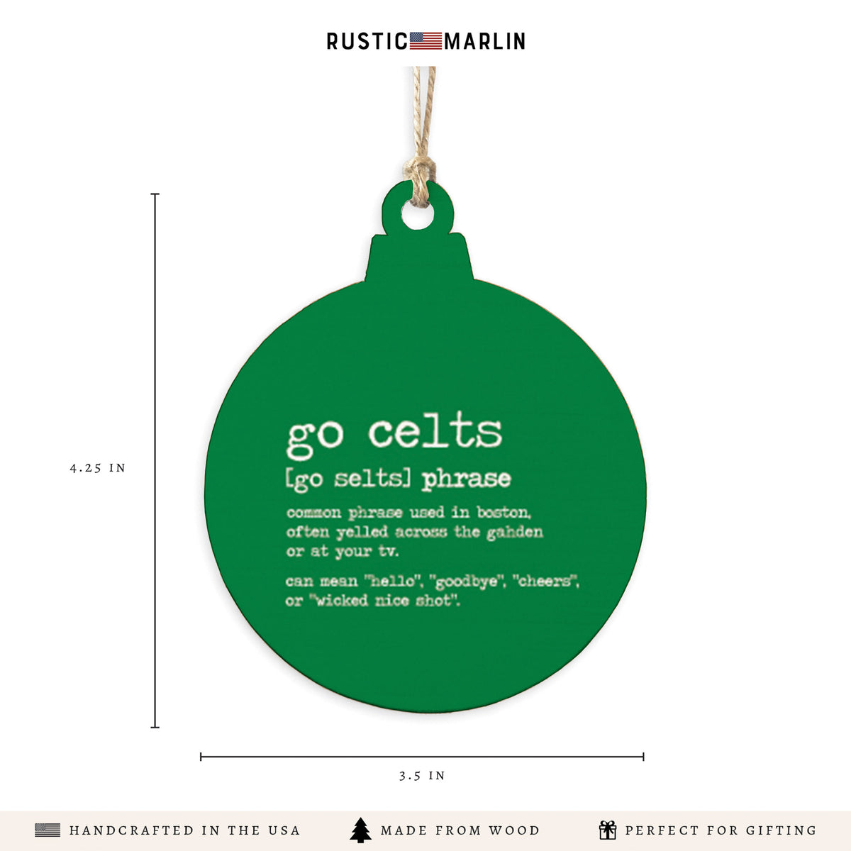 Boston Go Celts Definition Ornament