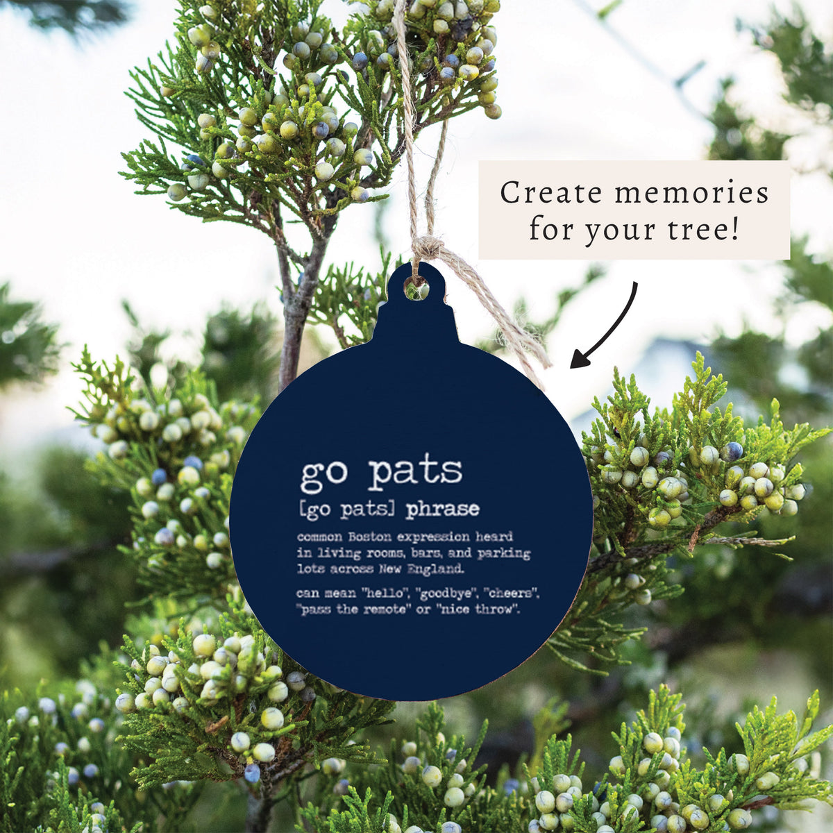 New England Go Pats Definition Ornament