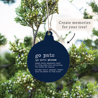 New England Go Pats Definition Ornament