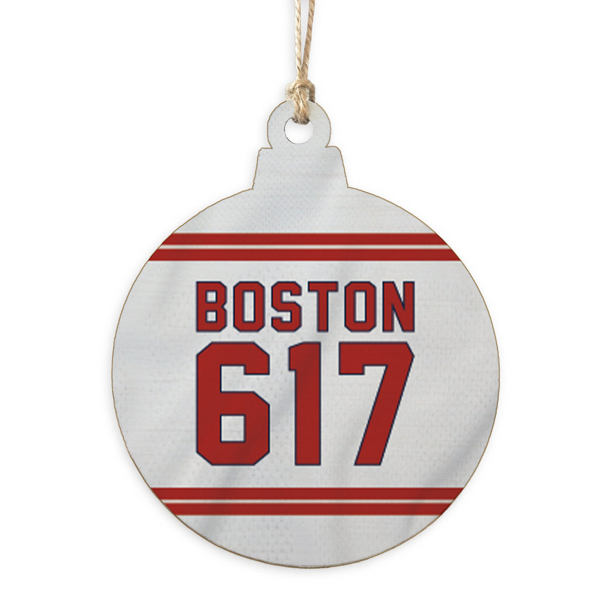 Boston 617 Red White Ornament