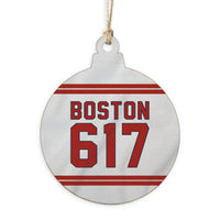 Boston 617 Red White Ornament