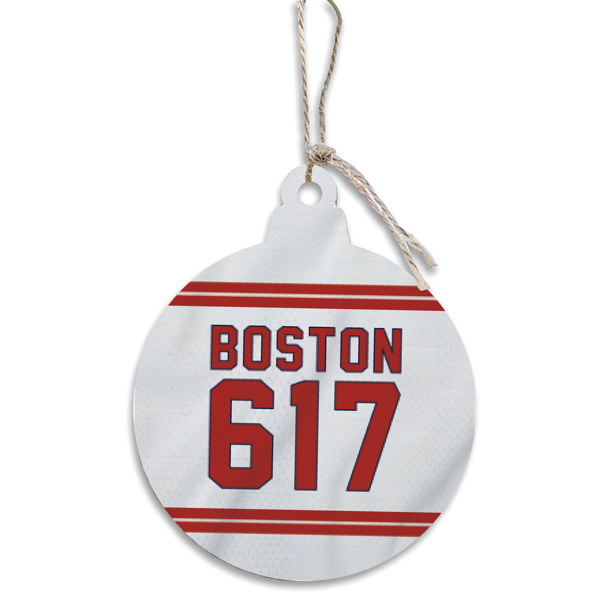 Boston 617 Red White Ornament