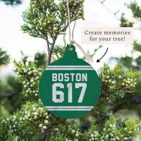 Boston 617 Green White Ornament