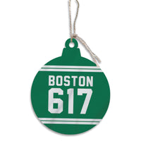 Boston 617 Green White Ornament
