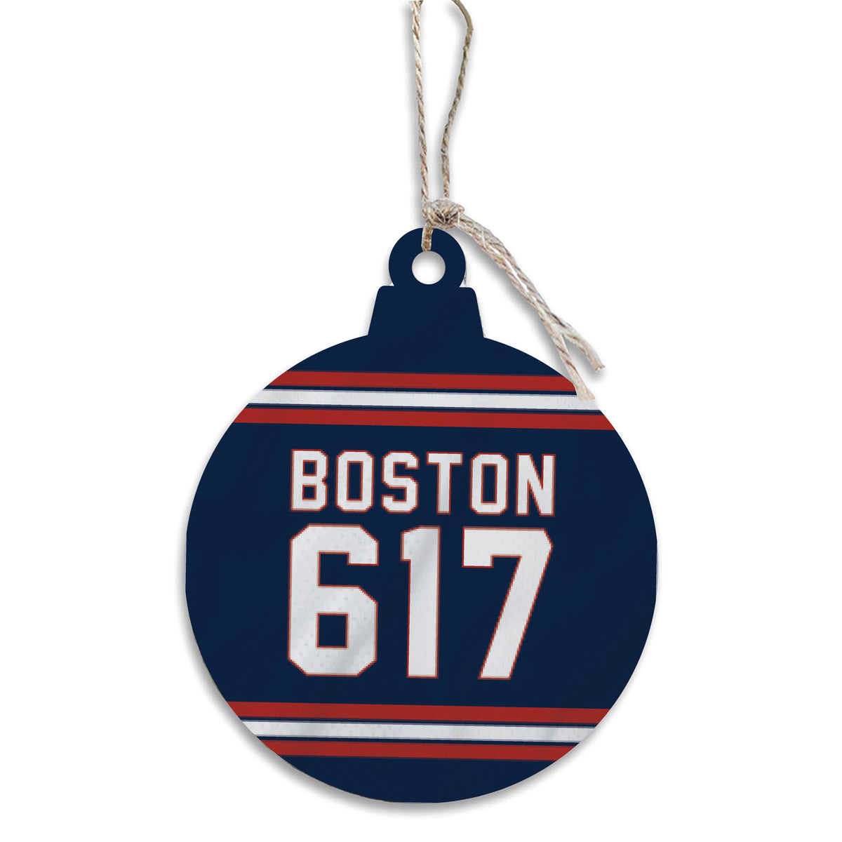 Boston 617 Blue Red Ornament