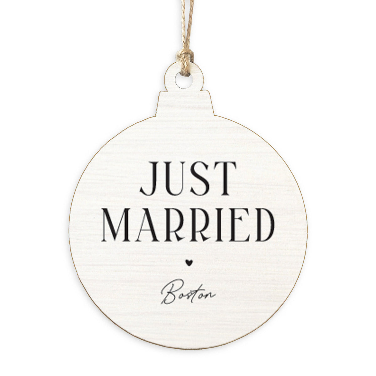 Just Married Boston Ornament
