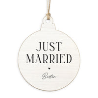 Just Married Boston Ornament