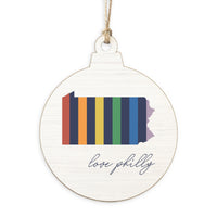 Philly Love Rainbow Ornament
