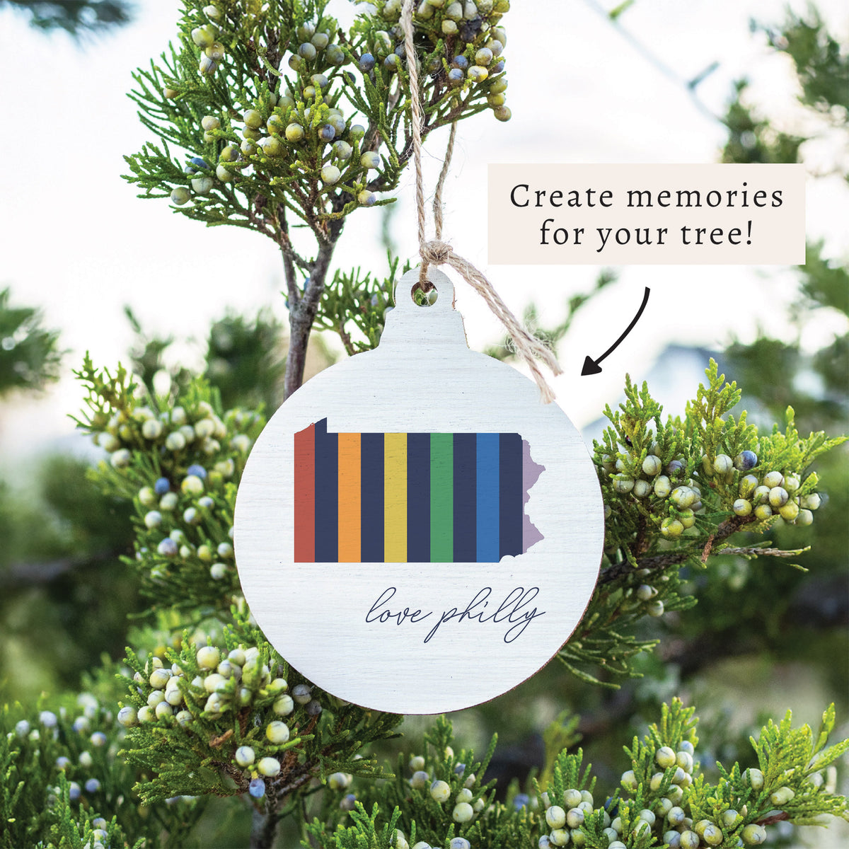 Philly Love Rainbow Ornament