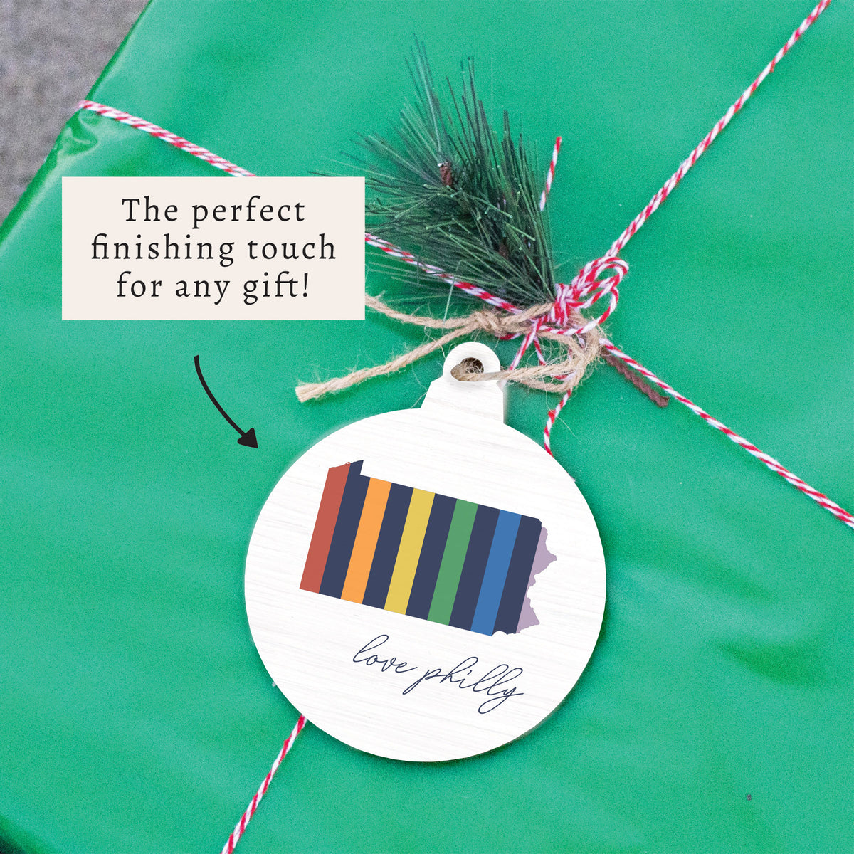 Philly Love Rainbow Ornament