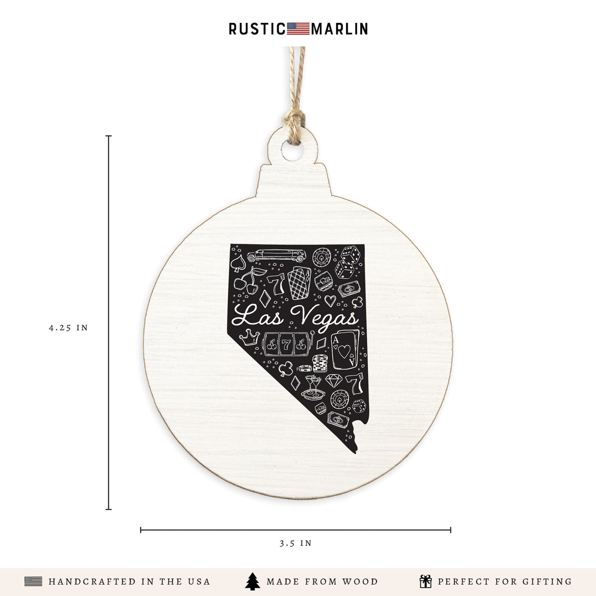 Las Vegas State Icon Art Ornament