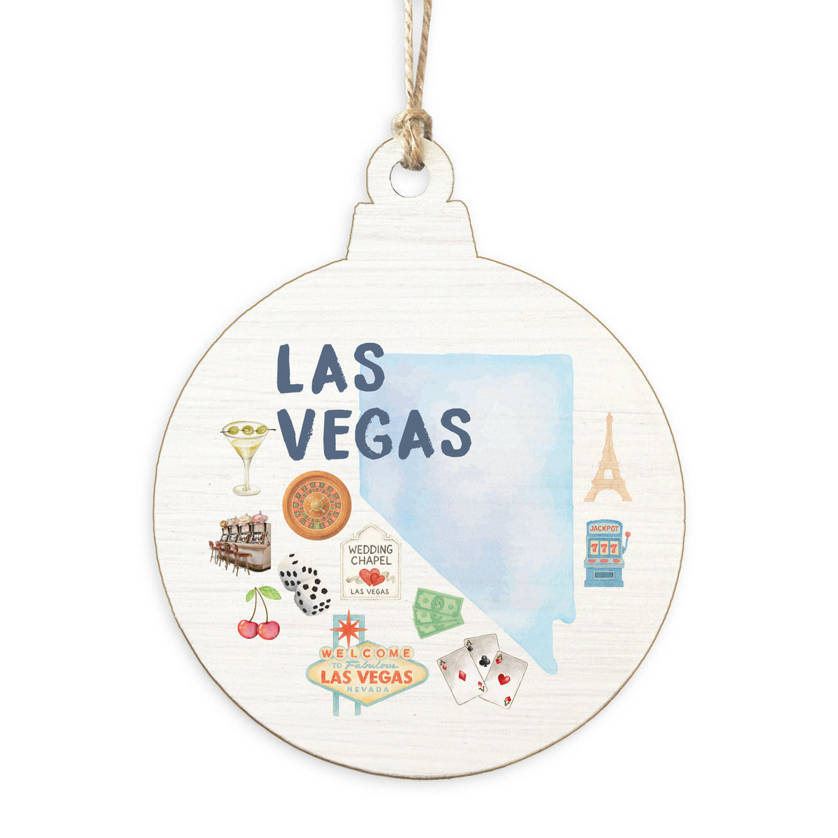 Las Vegas Nevada State Icons Ornament