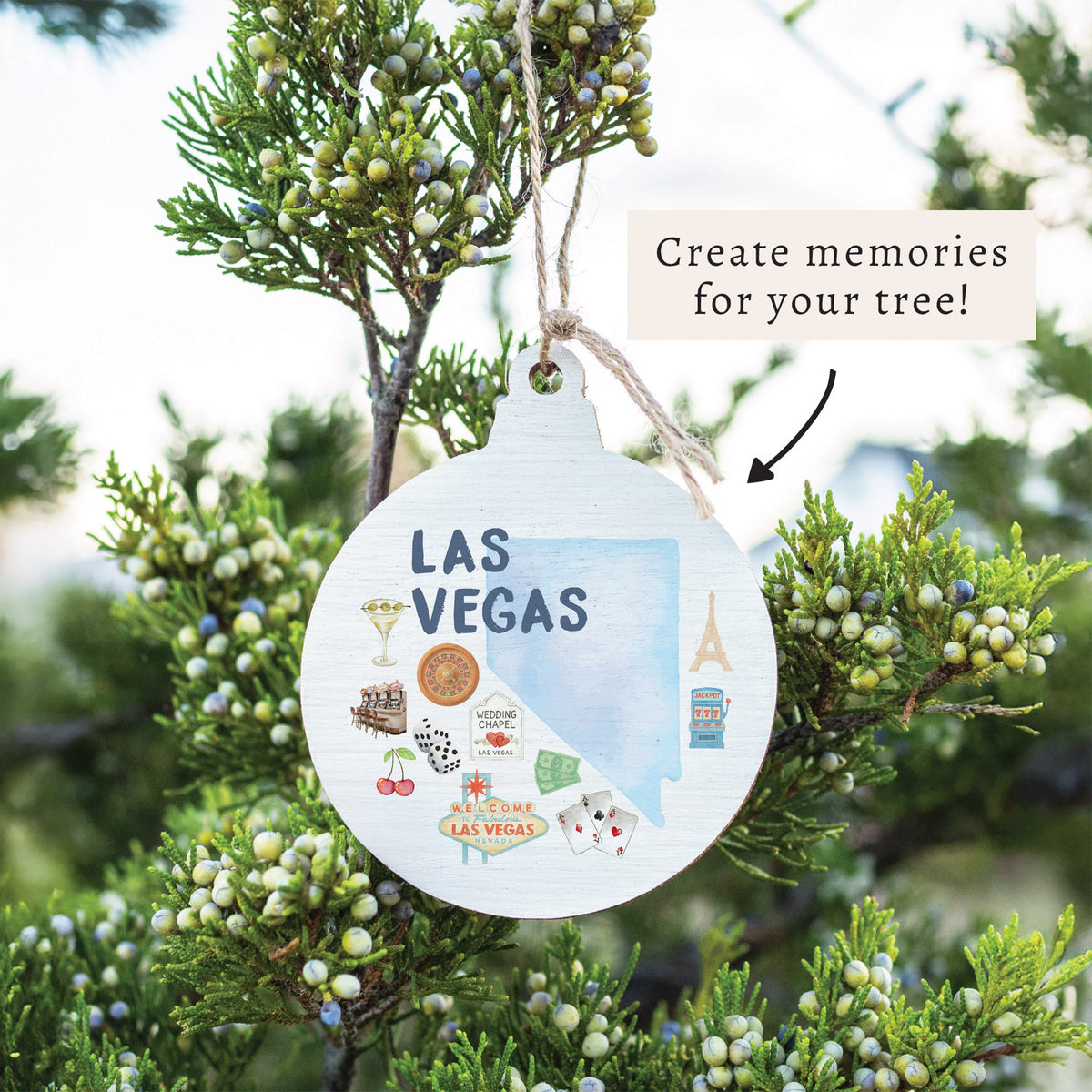 Las Vegas Nevada State Icons Ornament
