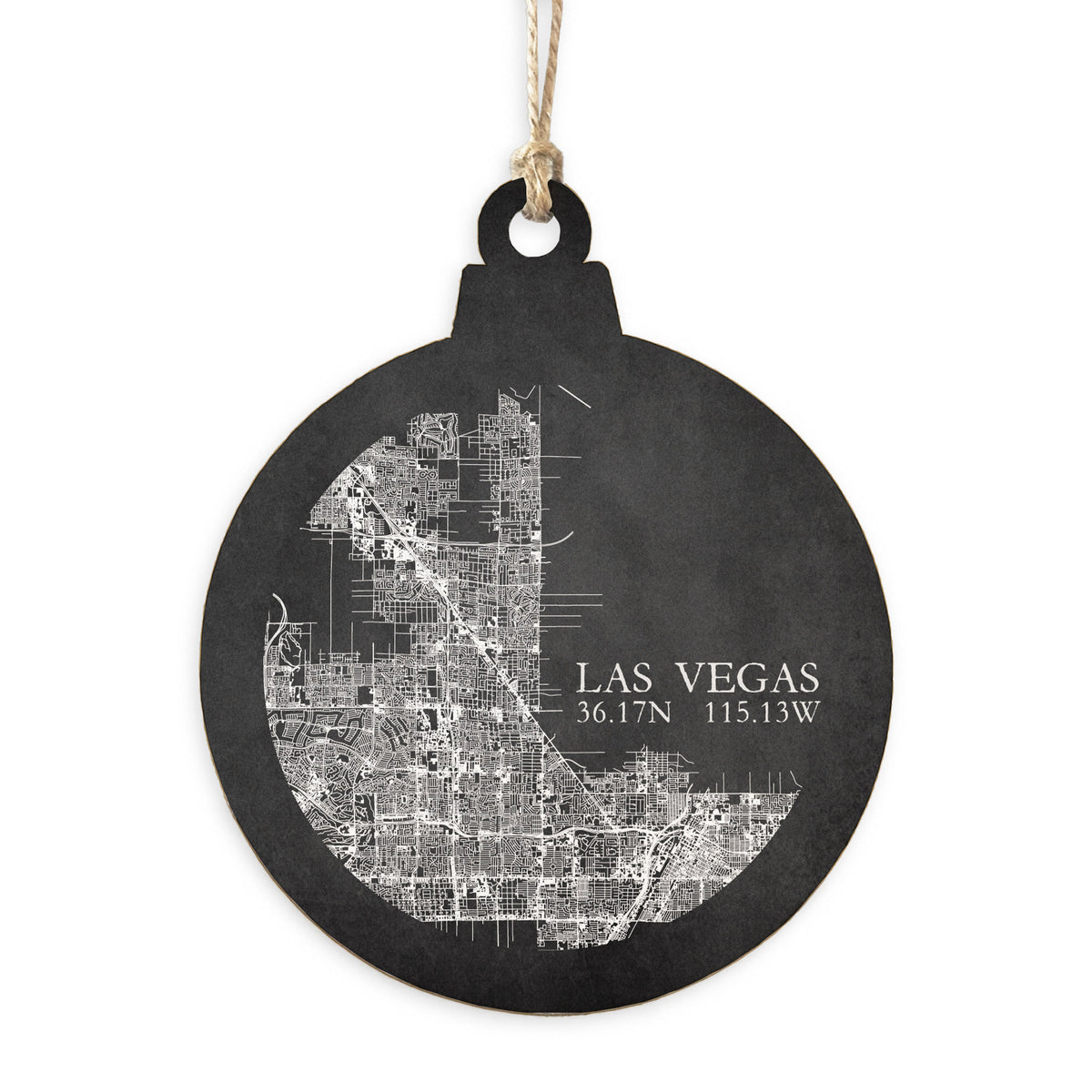 Las Vegas Charcoal City Grid Ornament