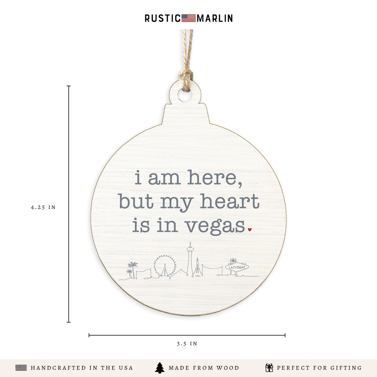 My Heart Is In Vegas Ornament