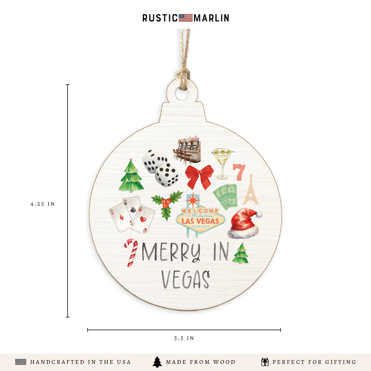 Merry In Vegas Icons Ornament