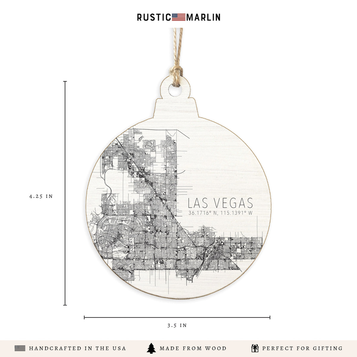 Las Vegas Coordinates Ornament