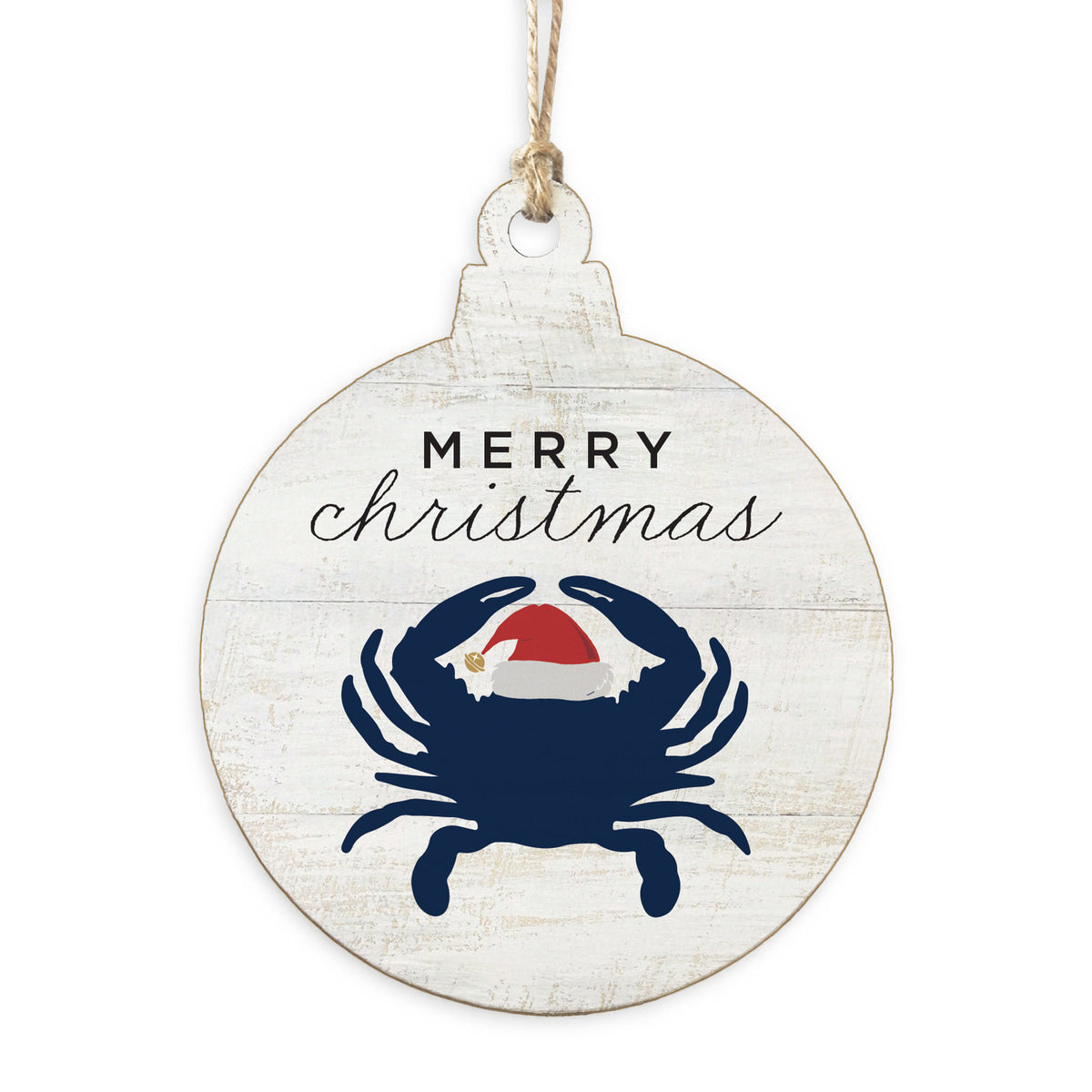 Merry Christmas Crab Ornament