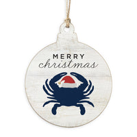 Merry Christmas Crab Ornament