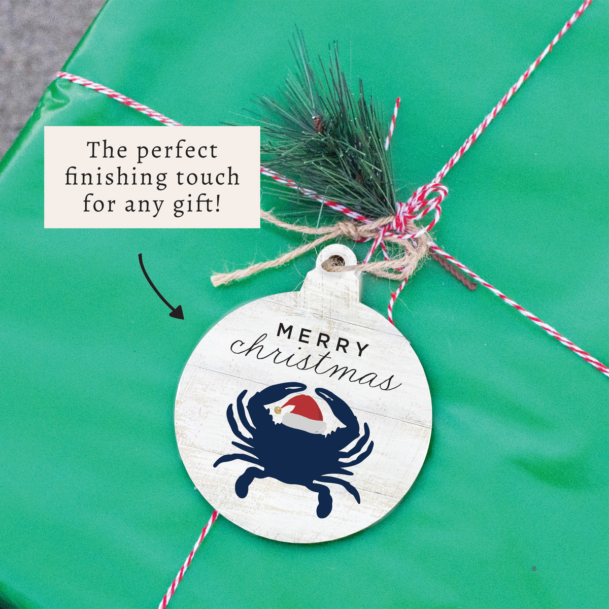 Merry Christmas Crab Ornament