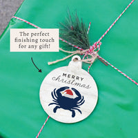Merry Christmas Crab Ornament