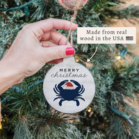Merry Christmas Crab Ornament