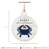 Merry Christmas Crab Ornament