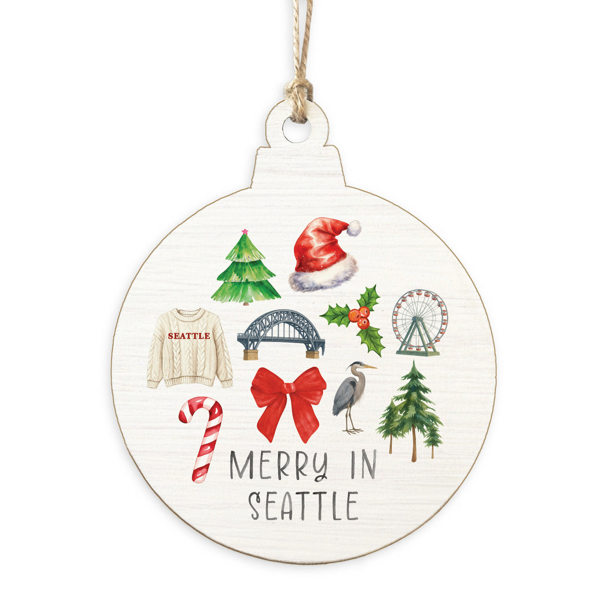 Merry In Seattle Icons Ornament