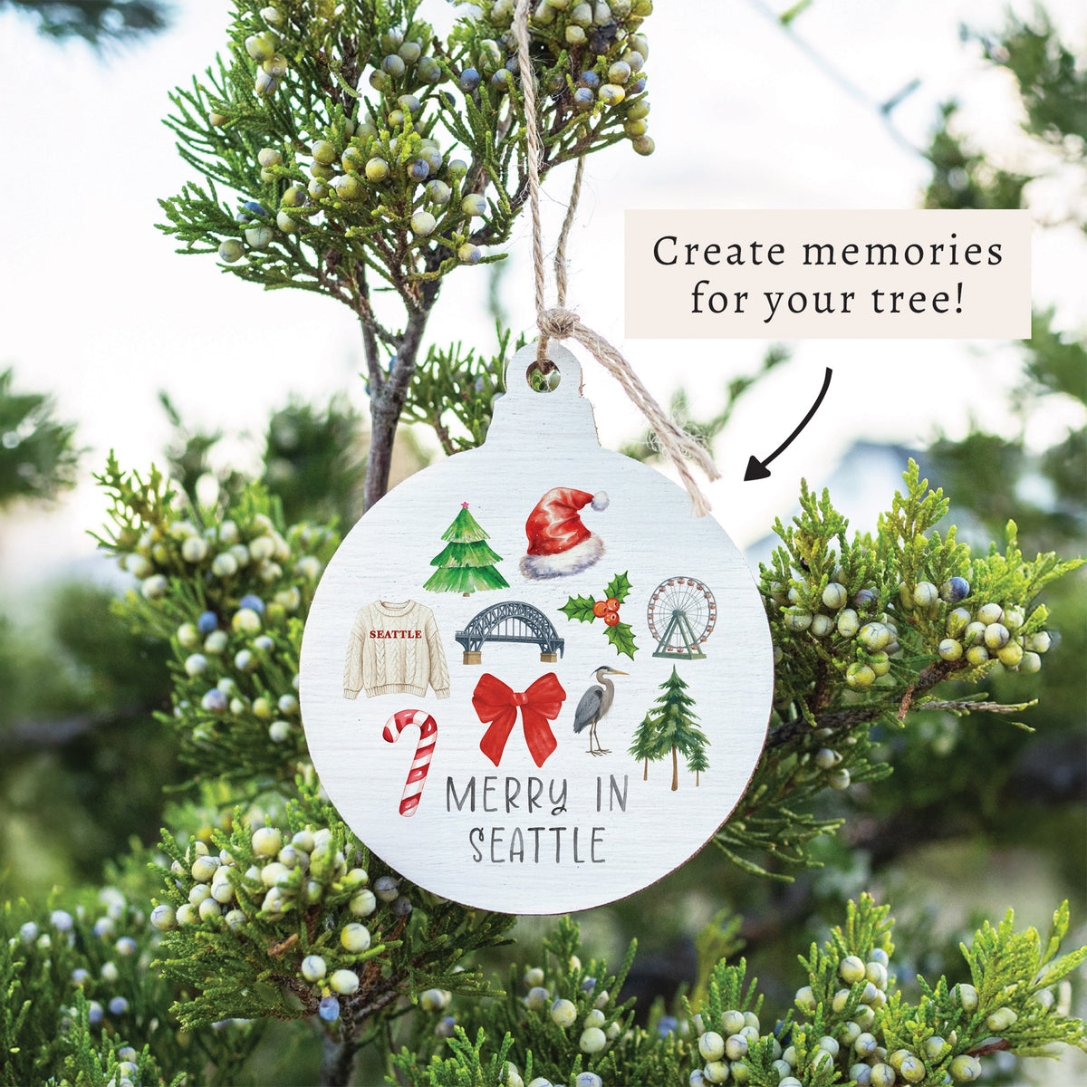 Merry In Seattle Icons Ornament