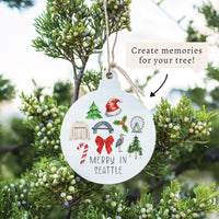 Merry In Seattle Icons Ornament