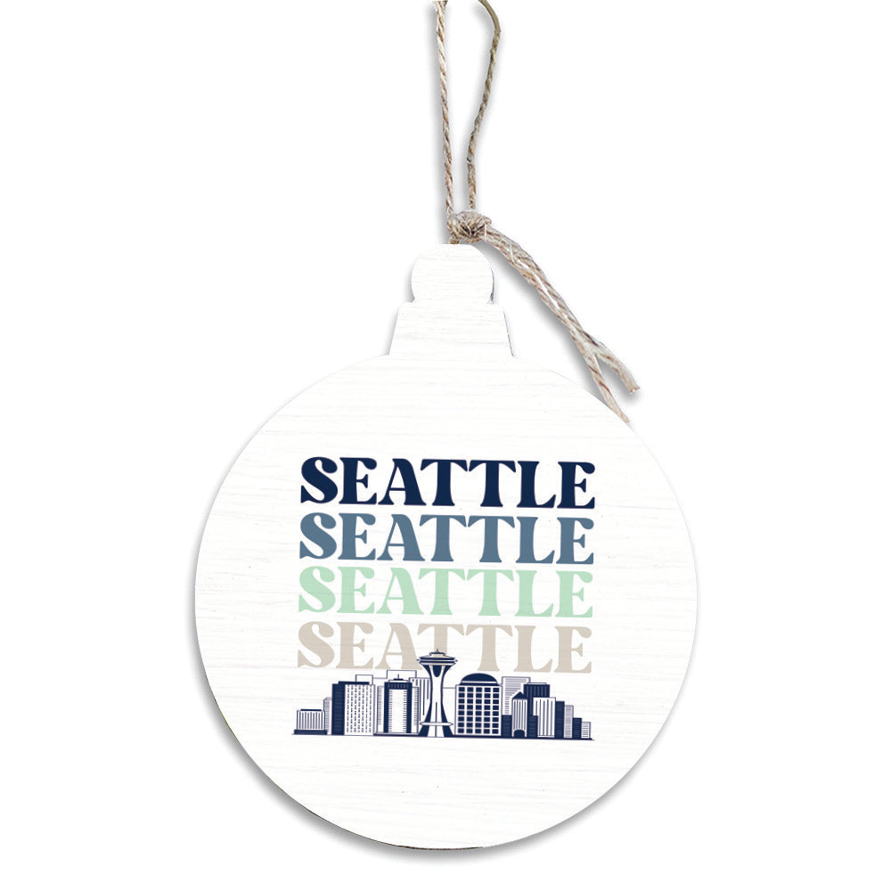 Seattle Line Art City Ornament
