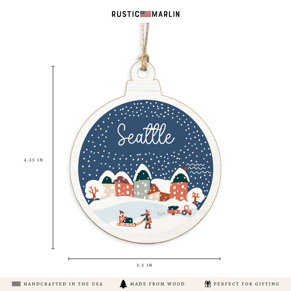 Seattle Snow Globe Ornament