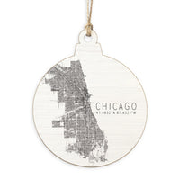 Chicago City Map Scale Ornament