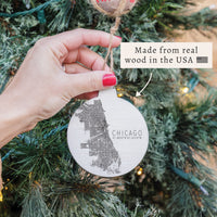 Chicago City Map Scale Ornament