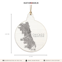 Chicago City Map Scale Ornament